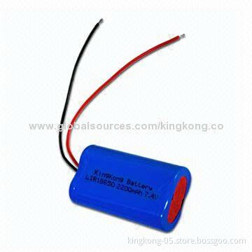 ICR18650 Li-ion Battery Pack, 2,200mAh Capacity, 7.4V Voltage